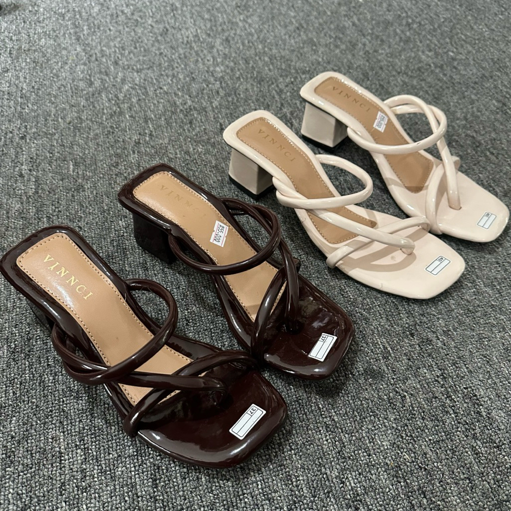 Heels VINNCI heels wanita hak tahu 5cm Heels tali