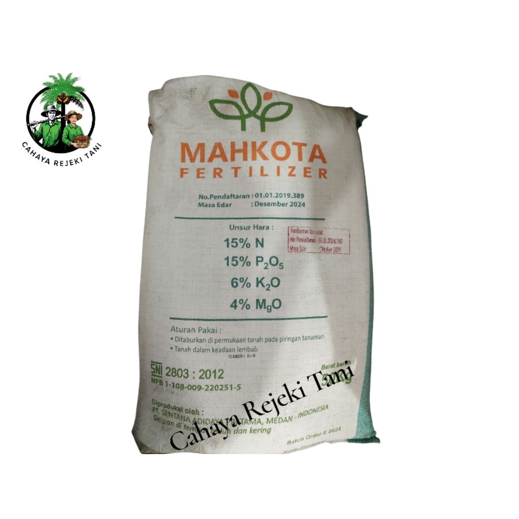 Pupuk NPK Mahkota 15-15-6-4 Original kemasan pabrik 50kg