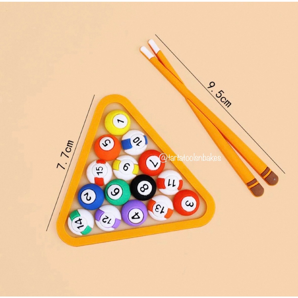 Topper Kue Billiard | Cake Decoration Billiard Ornament | Hiasan Kue Dekorasi Ulang Tahun