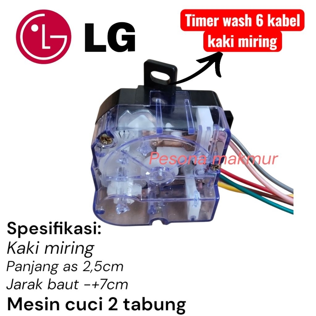 Timer wash kaki miring 6 kabel mesin cuci LG 2 tabung