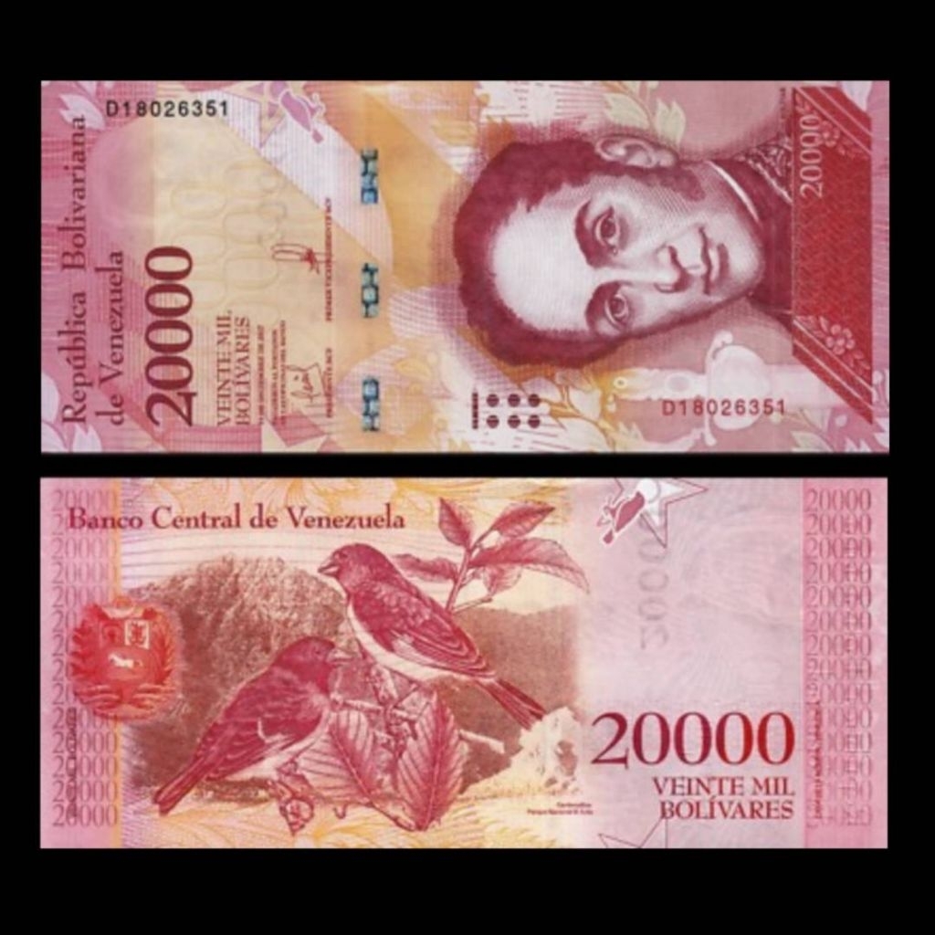 UANG VENEZUELA 20000 BOLIVARES 2017 UNC ORIGINAL SIMON BOLIVAR