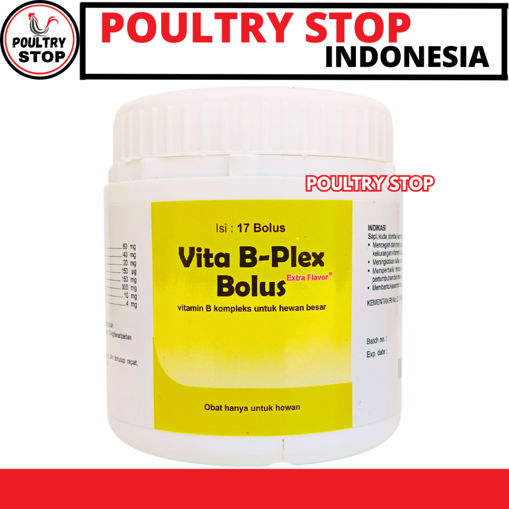 VITA B PLEX BOLUS 1 POT (17 BOLUS) MEDION - Vitamin B Complex Bolus Untuk Ternak Sapi Kambing Domba