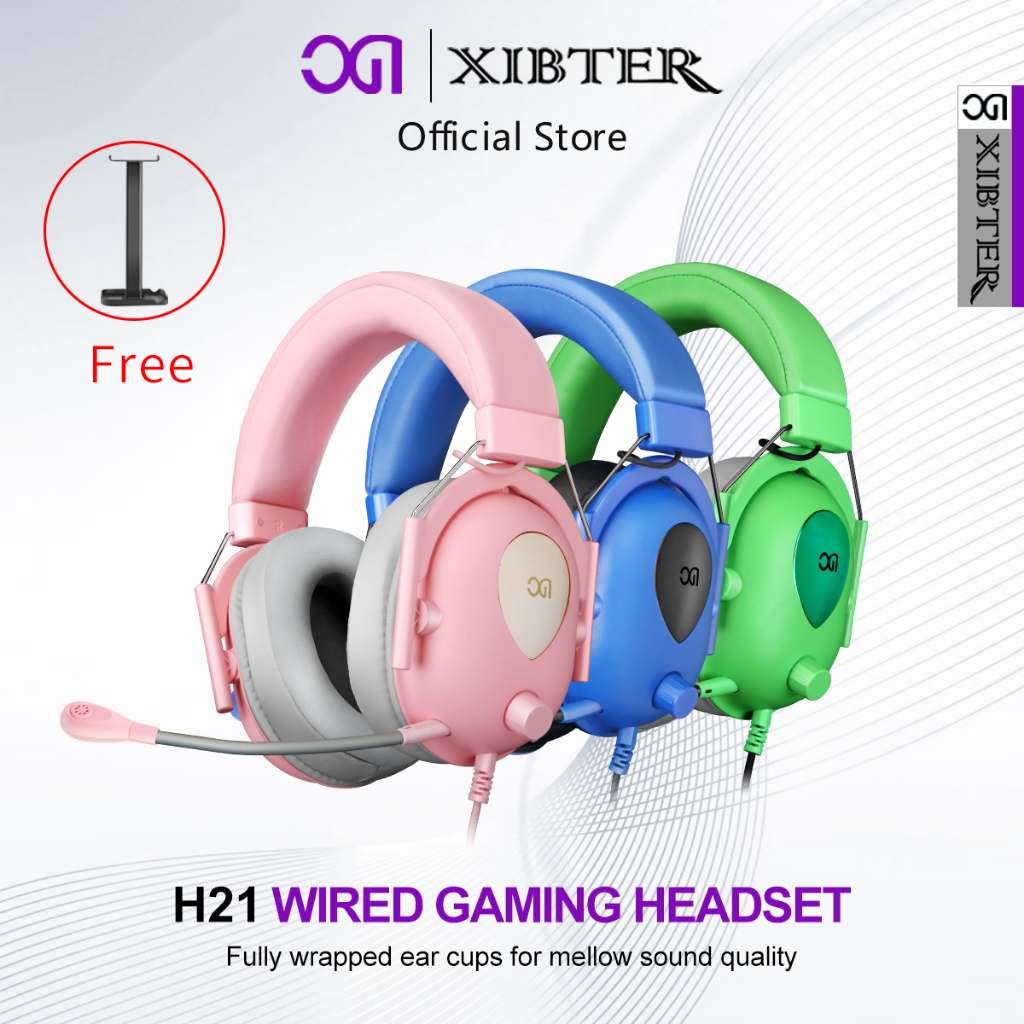 XIBTER H21 Headset gaming Surround 7.1 Headphone kabel henset bando PC/Mobile Pengiriman gratis