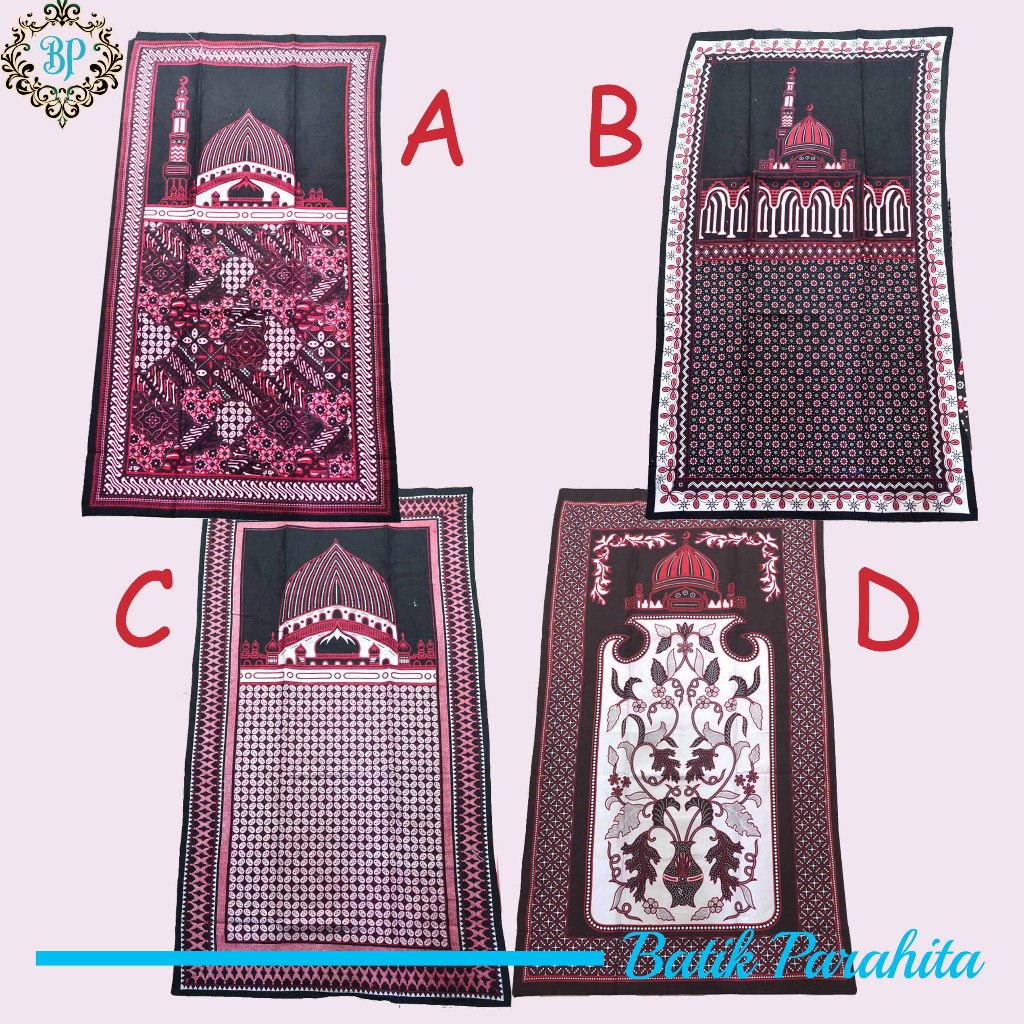 Sajadah Kain Batik Merah Perlengkapan Shalat Traveling  SJ-1902