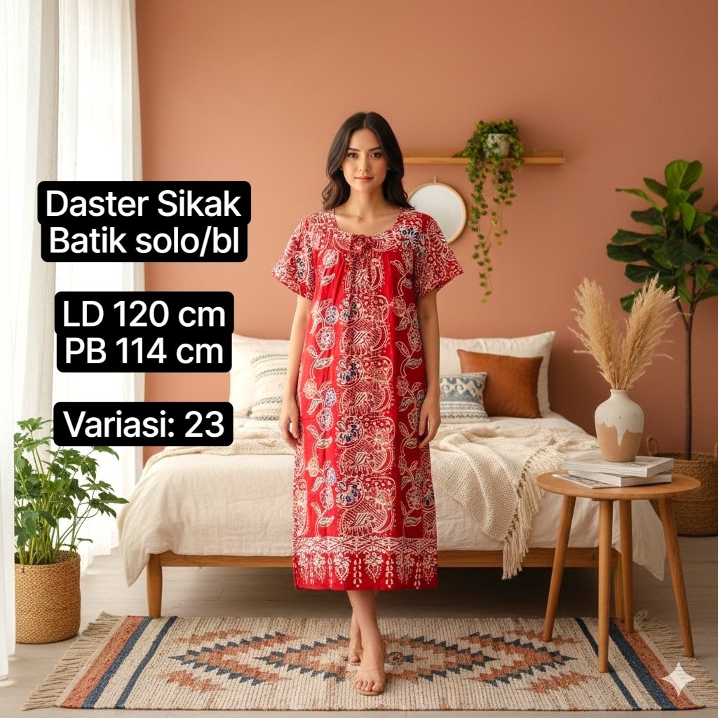 Daster Sikak Batik Cap BL Batik Solo Standar ( BL Std/ 5)