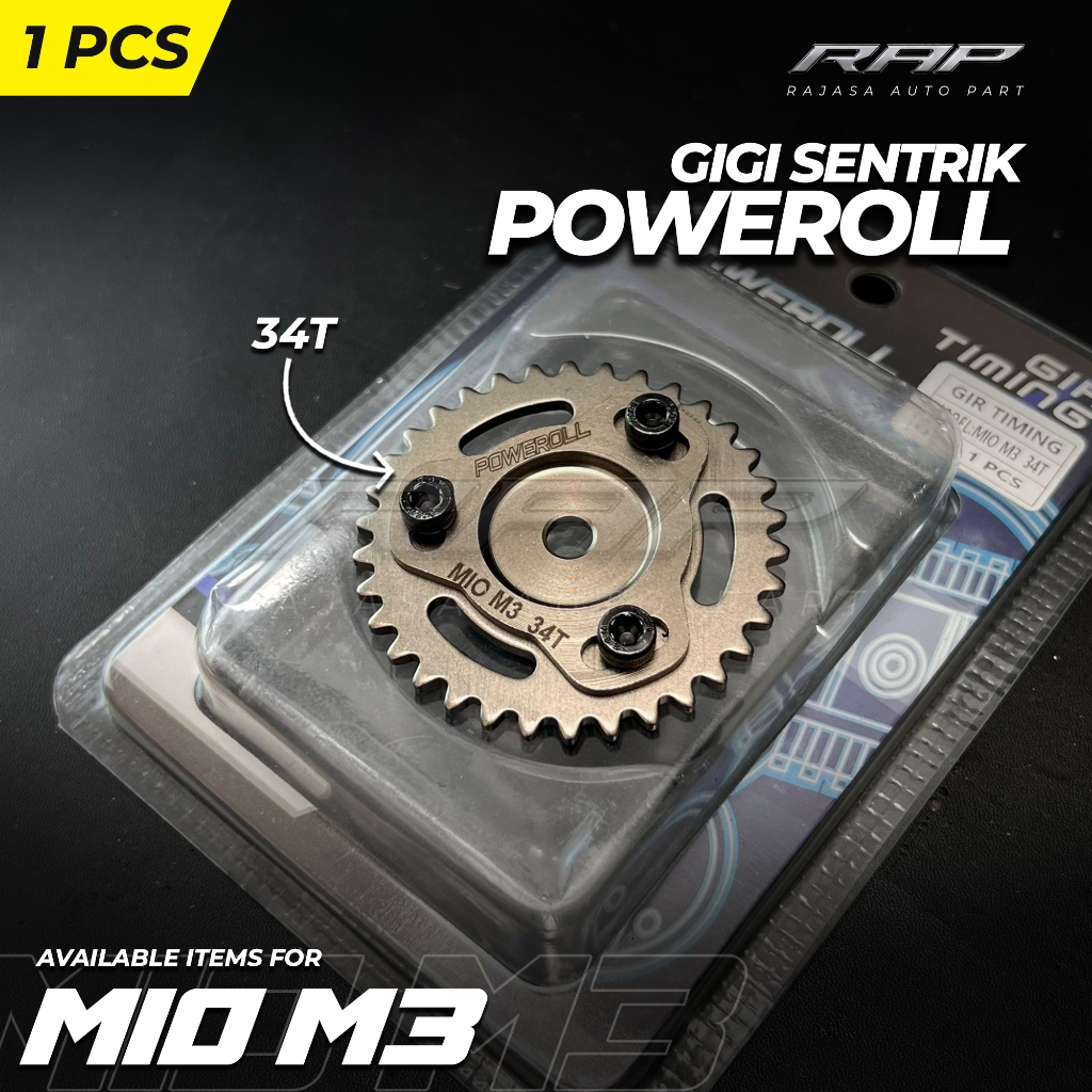 GIGI SENTRIK MIO M3 MIO LAMA/SENTRIK GESER MIO FINO/MIO SOUL/MIO M3 34T RACING GIGI TIMING POWEROLL