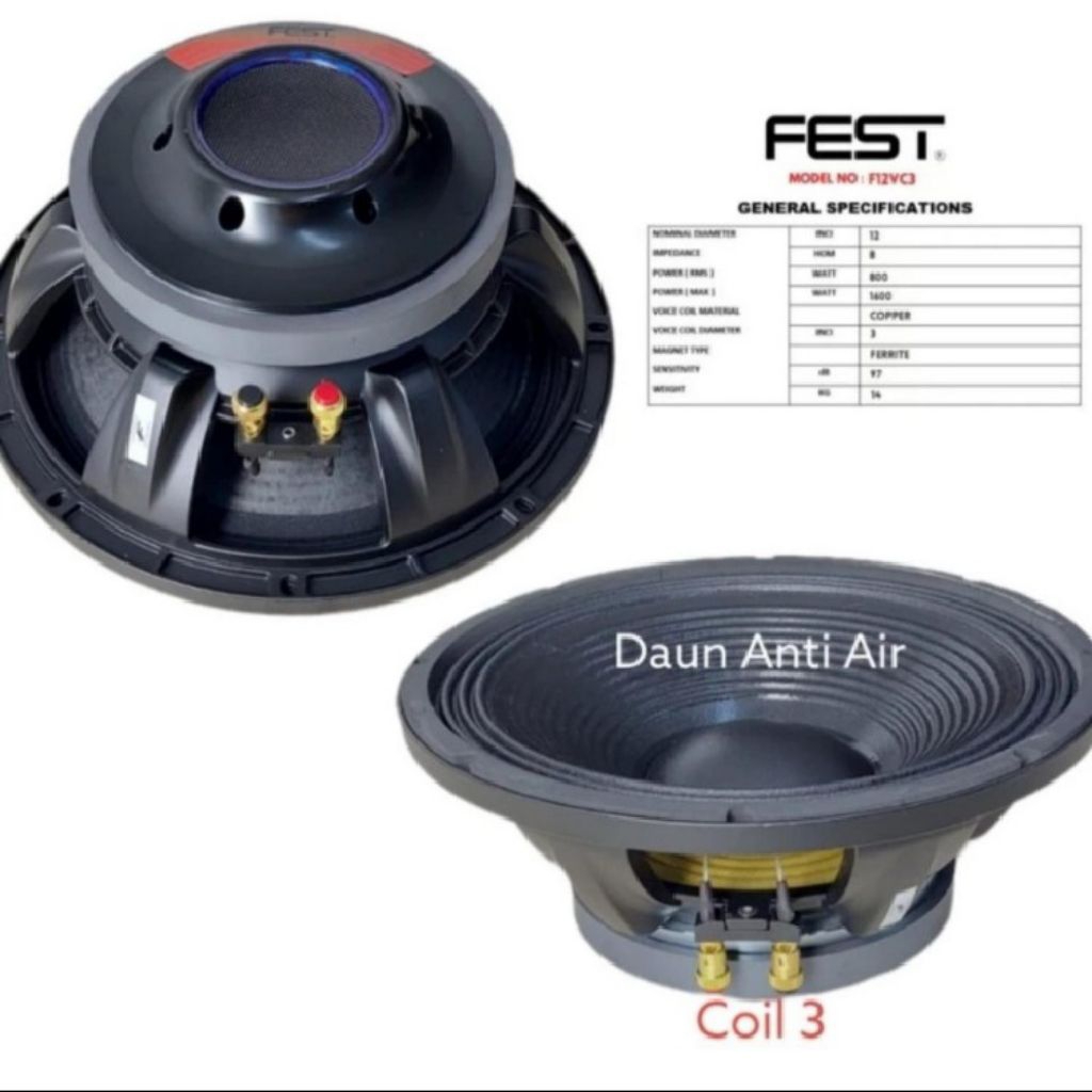 Speaker component Fest F12 VC3 original 12inch F12VC3