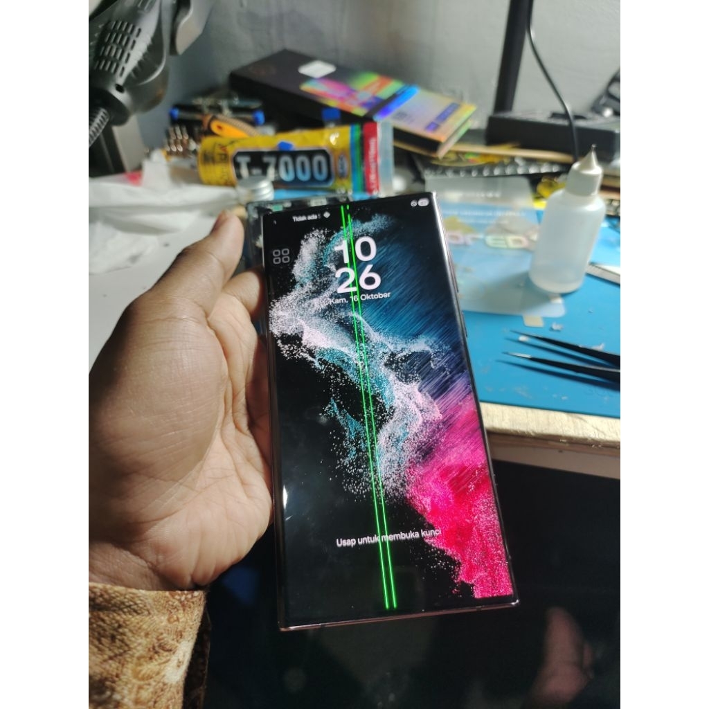 Lcd plus frame Samsung s22 ultra amoled copotan minus