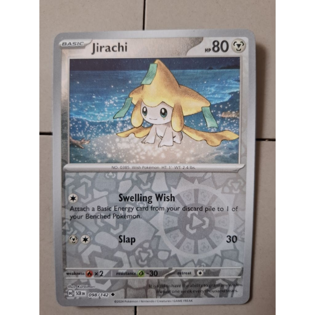 kartu pokemon original holo reverse jirachi scr 098/142