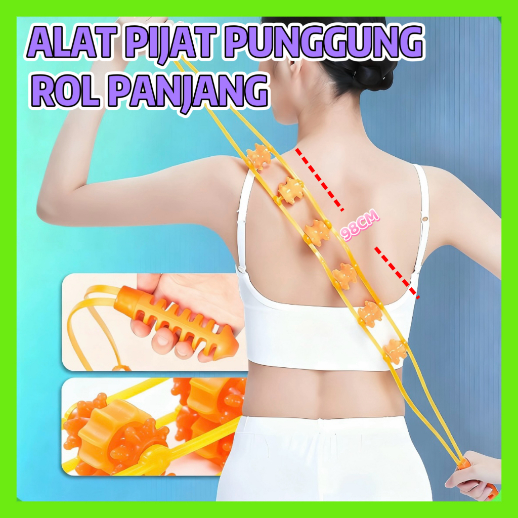 Alat pijat punggung rol panjang Alat Terapi Punggung Pijat Otot Badan Garukan Leher Refleksi Rol Mas