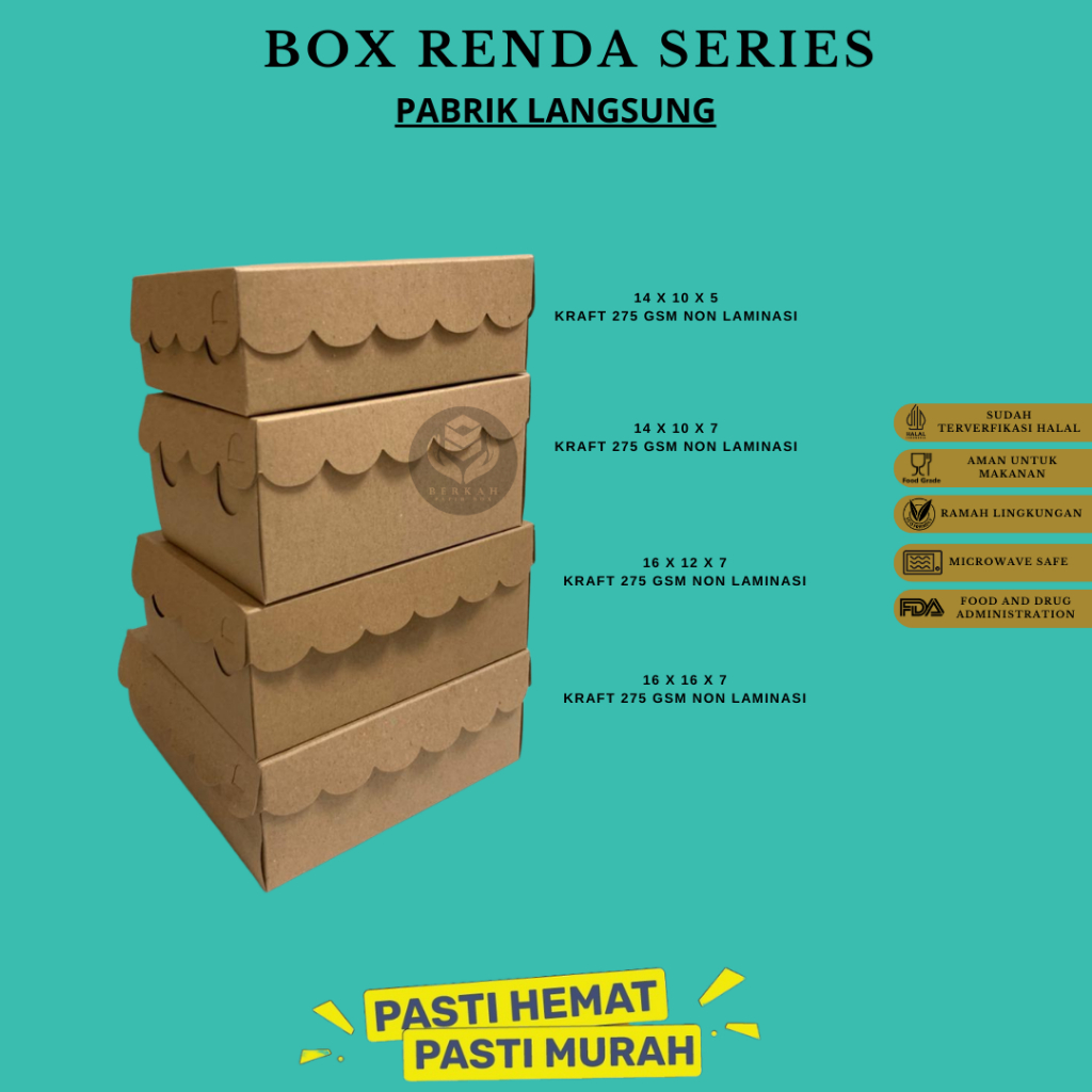 Box Snack Renda Semua Ukuran Snack Box Kraft Coklat Polos