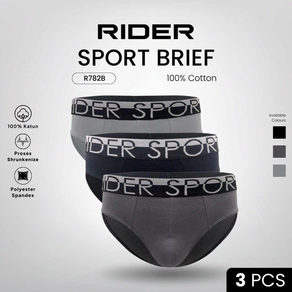 Rider Sport Brief - Celana Dalam Pria R782B isi 3 Pcs