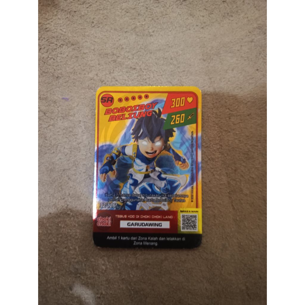 kartu boboiboy sr gold beliung