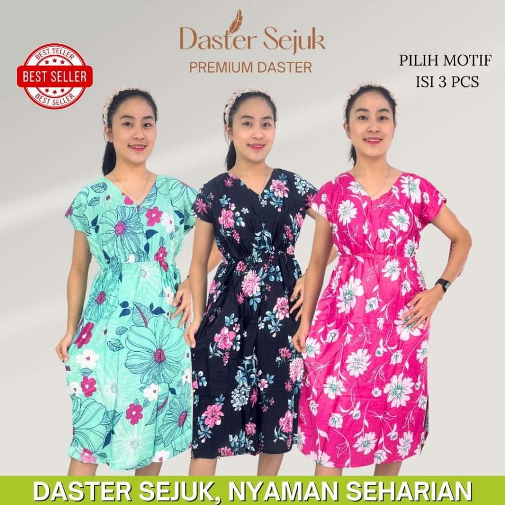 Paket Hemat 3 Pcs Daster Bali Manohara Bahan Rayon Adem - Daster Manohara Pendek Motif Kekinian