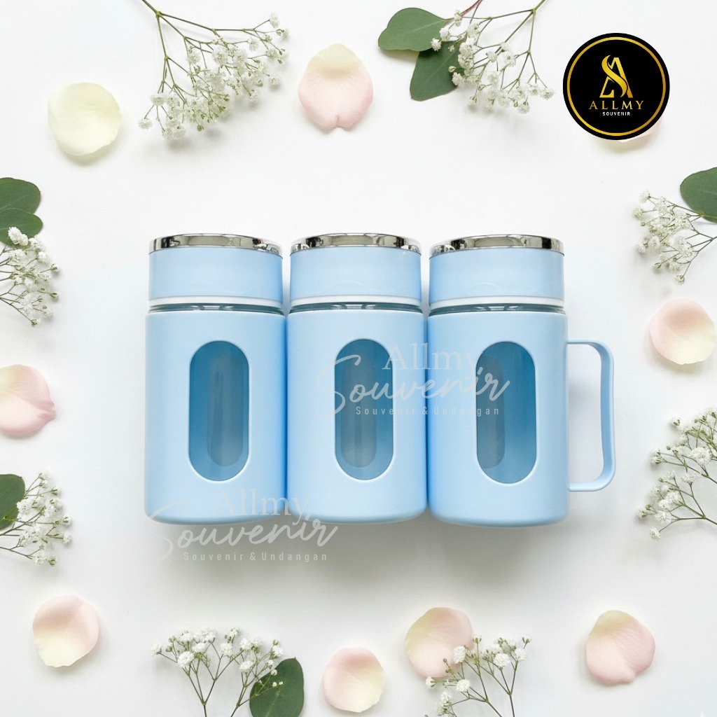 Gelas Jar Pastel Kaca Warna 500ml Box