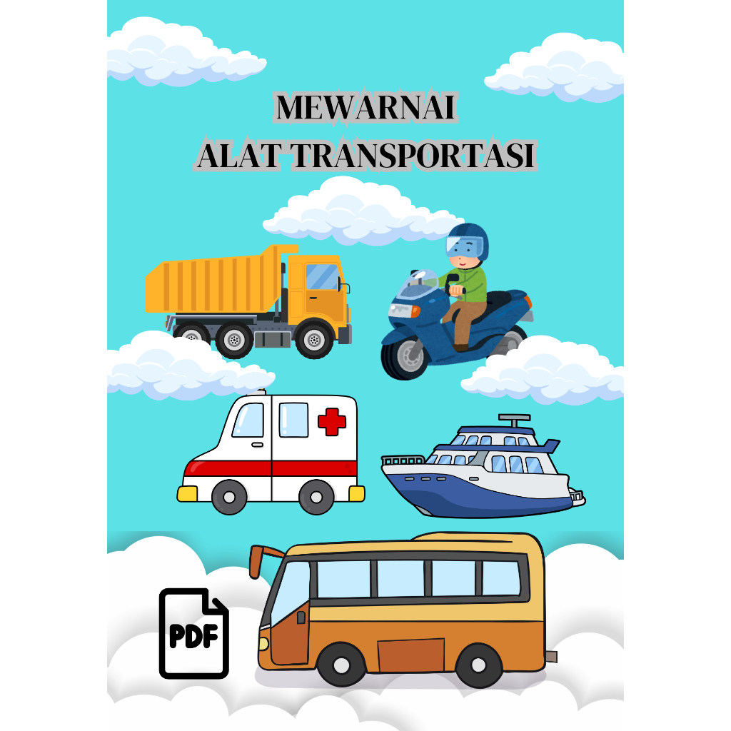 Worksheet Edukasi Anak Mewarnai Alat Transportasi Edukatif untuk Anak-anak
