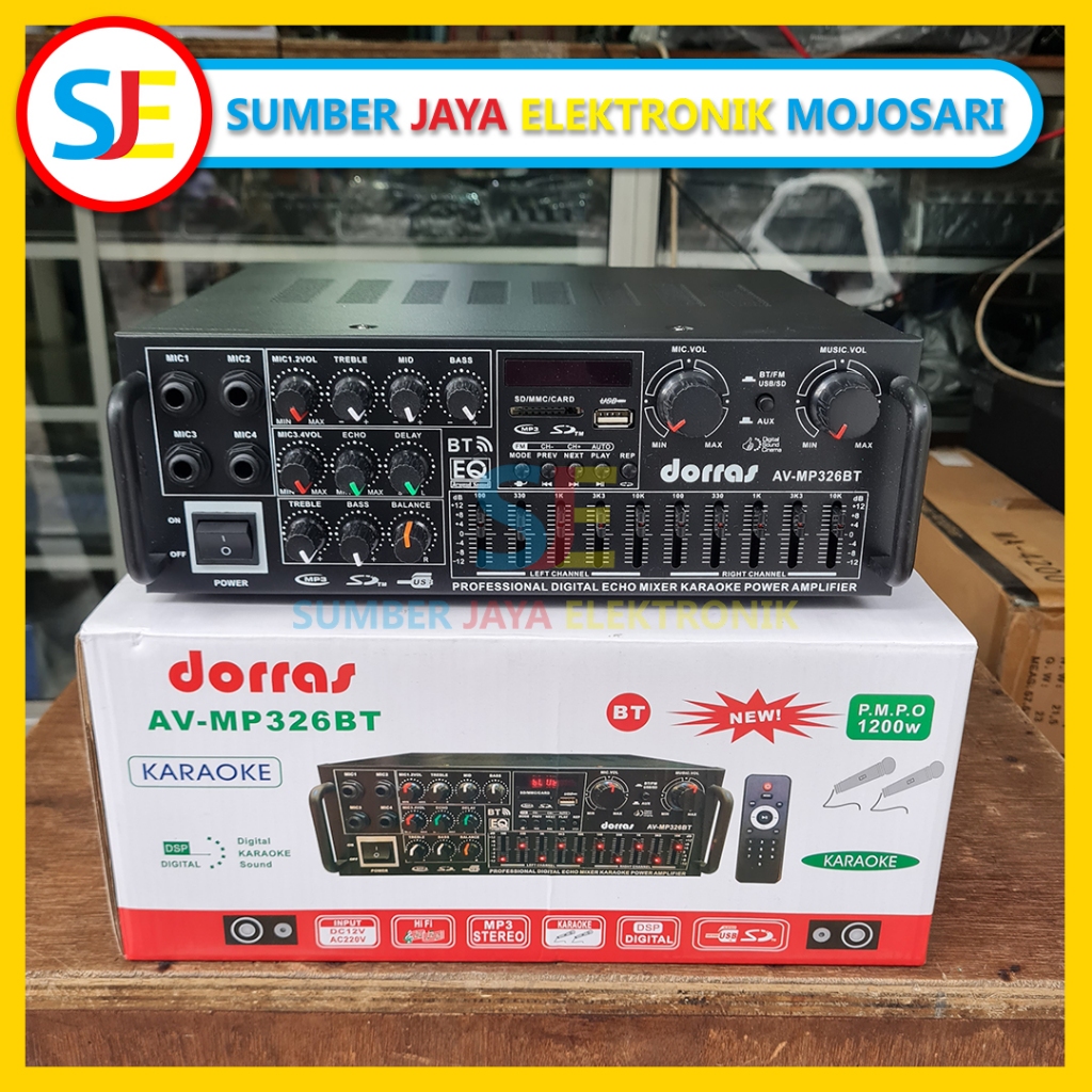 Power Amplifier Dorras AV-MP326BT / Power Ampli Karaoke Bluetooth