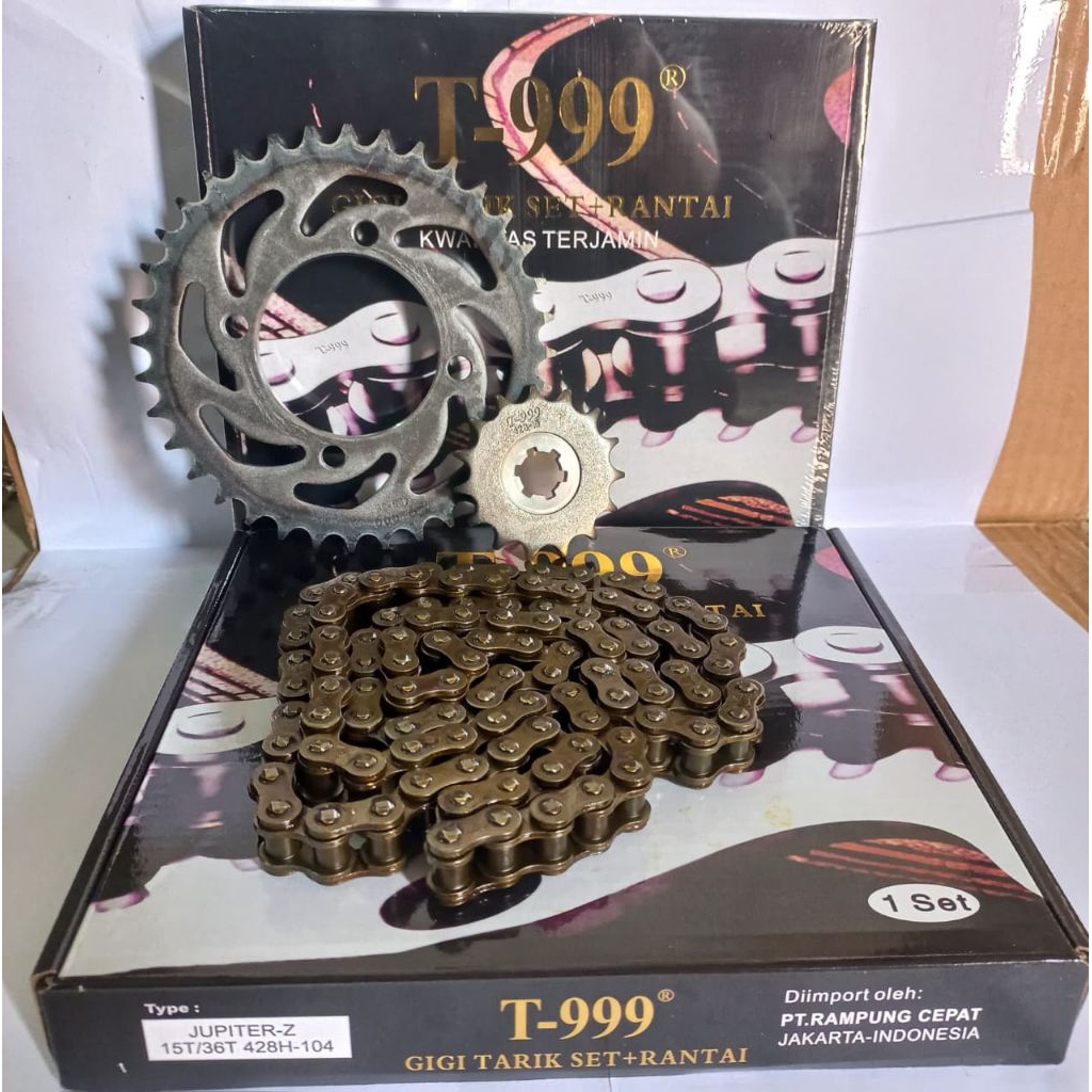 T999 Gir/Gear Paket/Set Komplit Motor Jupiter Z (15T/36T) 428H-104 Original