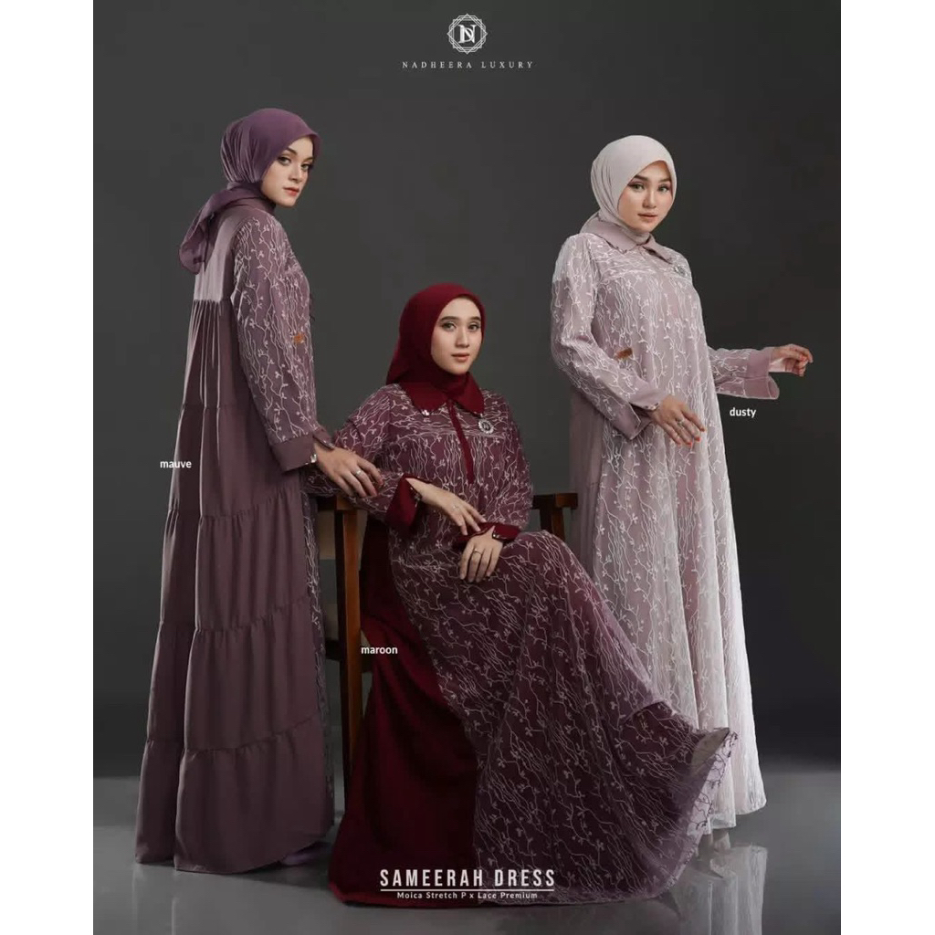 TERBARU//READY//SAMEERAH DRESS BY NADHEERA LUXURY//DRESS KONDANGAN KEKINIAN//DRESS BROKAT//GAMIS NAD