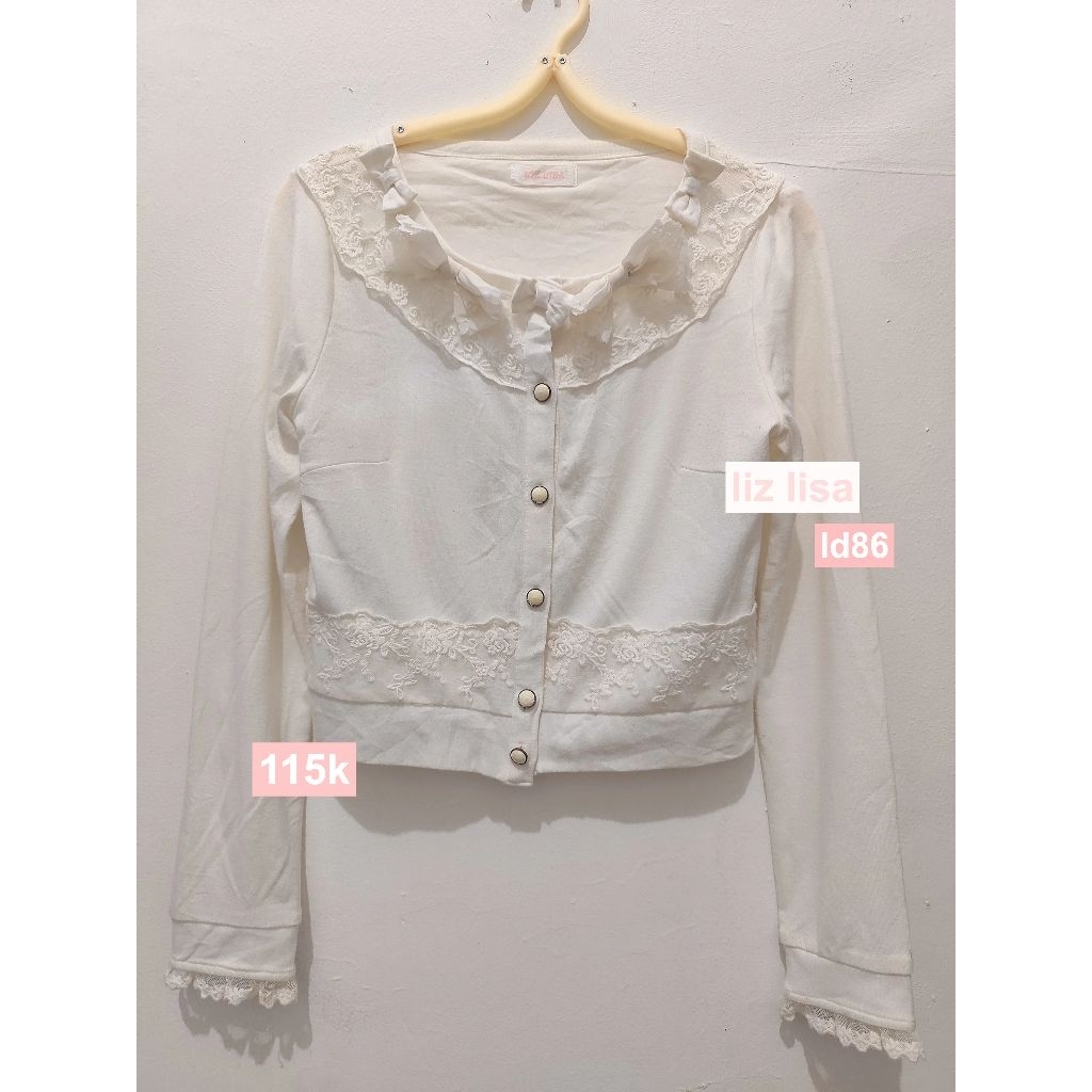 cardigan liz lisa cute ribbon lace