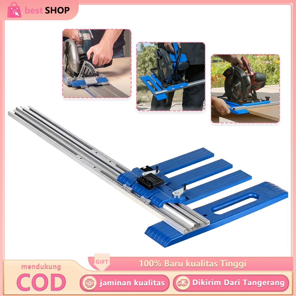Sistem Rip Cut Circular Saw Guide Rel Pemotongan Tetap Untuk Dudukan Mesin Gergaji Stabil