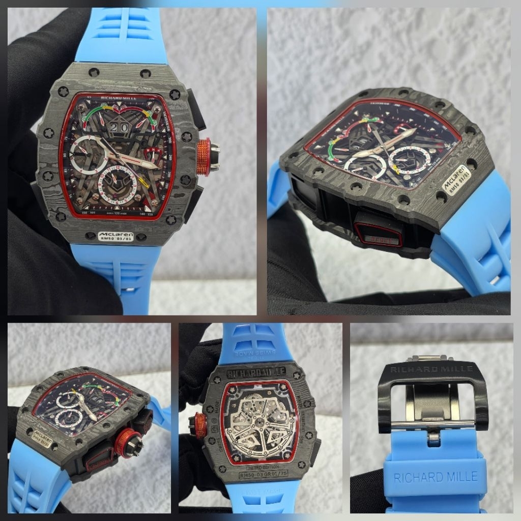 Jam mewah RM automatic 42mm McLaren 50-03 carbon swiss ETA