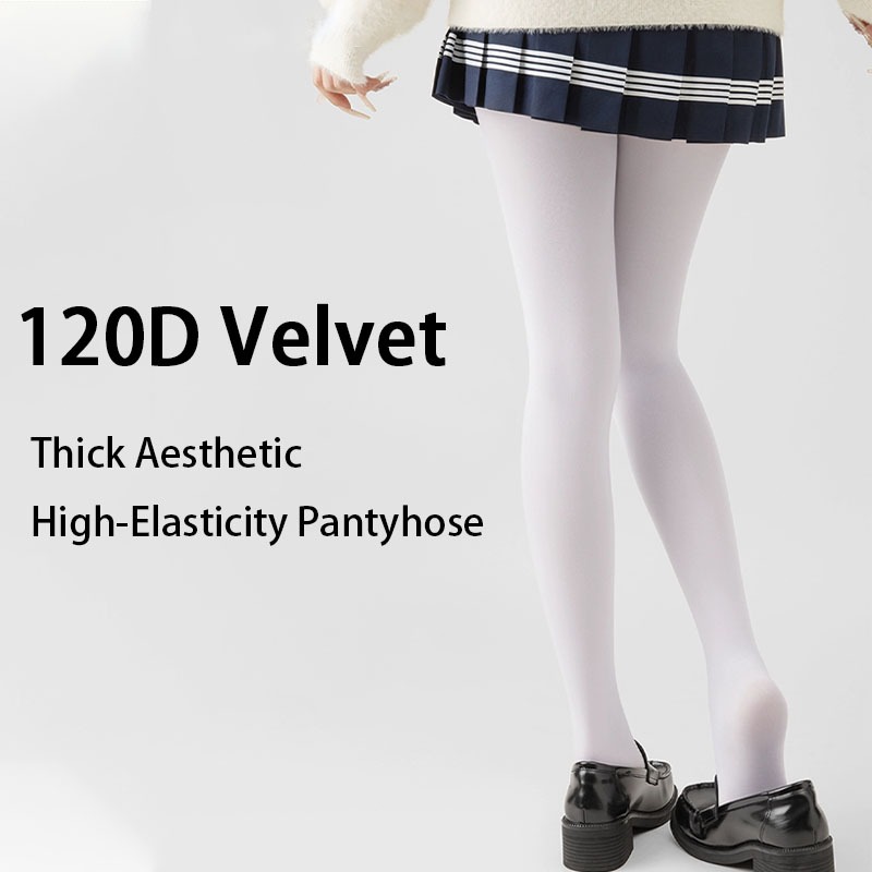 [ BESTSELLER ]Stoking Putih TEBAL 120D ANTI TEMBUS PANDANG! - Legging Wanita Elastis Tinggi, Nyaman 