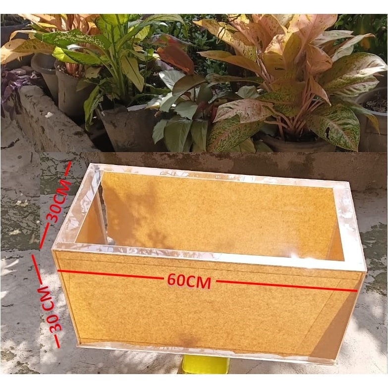 AQUARIUM AKRILIK UKURAN 60 X 30 X30 CM KETEBALAN 3MM ISI 54 LITER