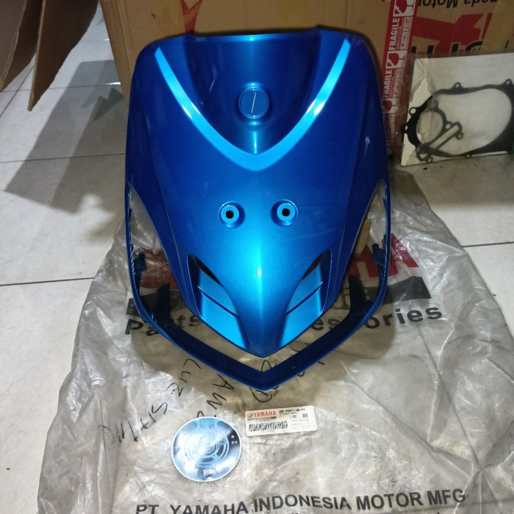Panel Tameng Dada Depan Mio Smile Biru Metallik Blue MC Ori Ygp | 28D-F8311-00-P3