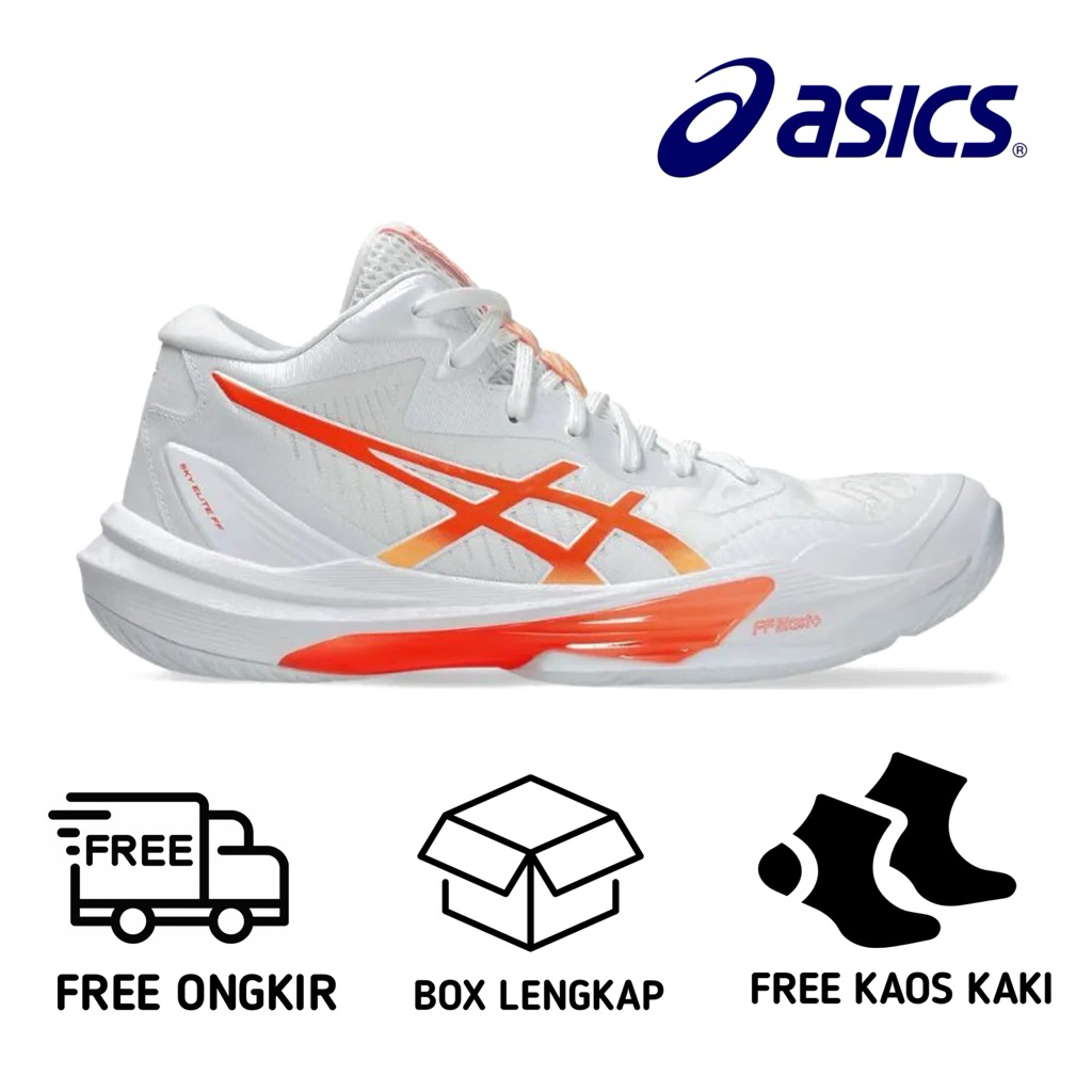 Sepatu Voli Asics Sky Elite FF MT 3 Women’s White Orange
