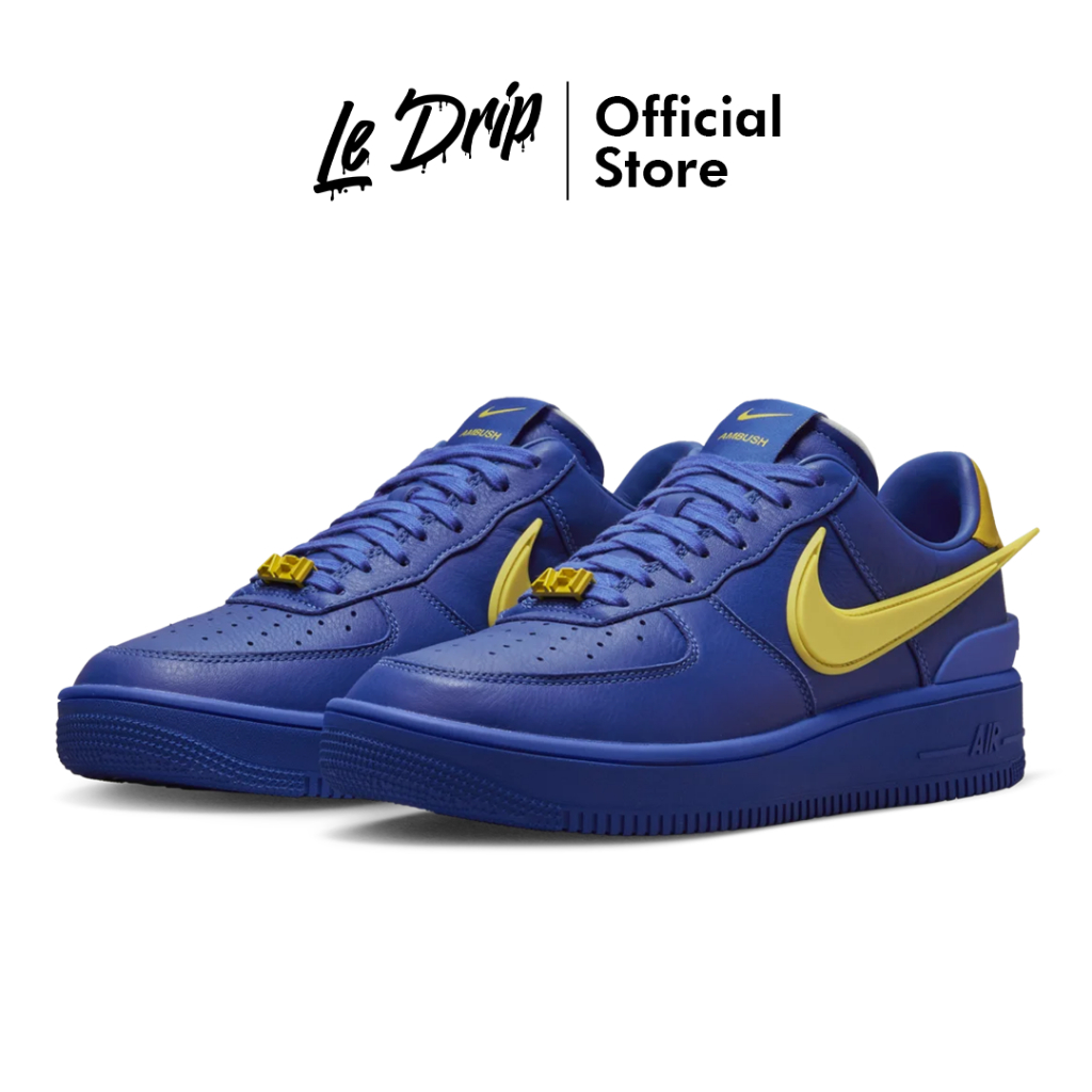 Sepatu Nike Air Force 1 Low AMBUSH Game Royal Blue Yellow Authentic