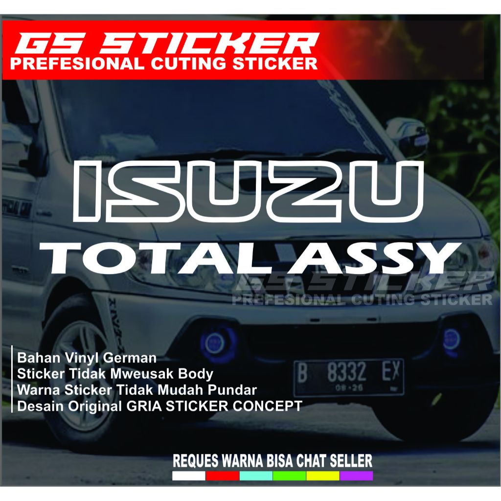 Sticker Isuzu Total Assy Panther Kaca Belakang | Cutting Sticker