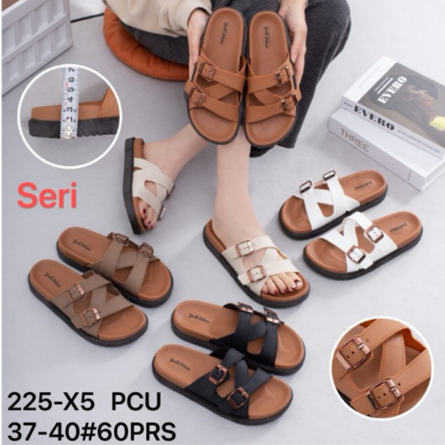 225-X5 Sandal jelly terbaru silang gesper 2