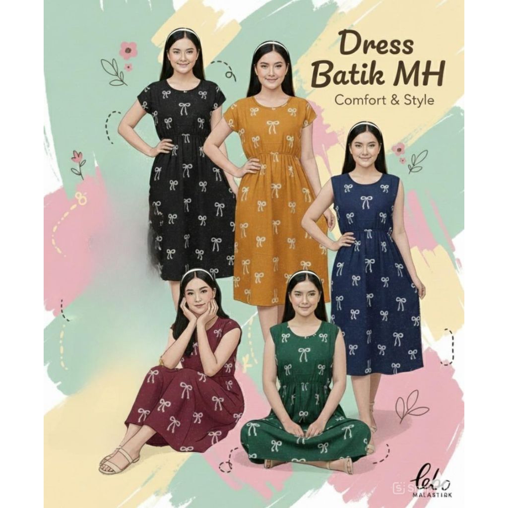 Daster Dress Bali, Daster motif pita, Daster kekinian, Dress Bali, Daster Pekalongan.