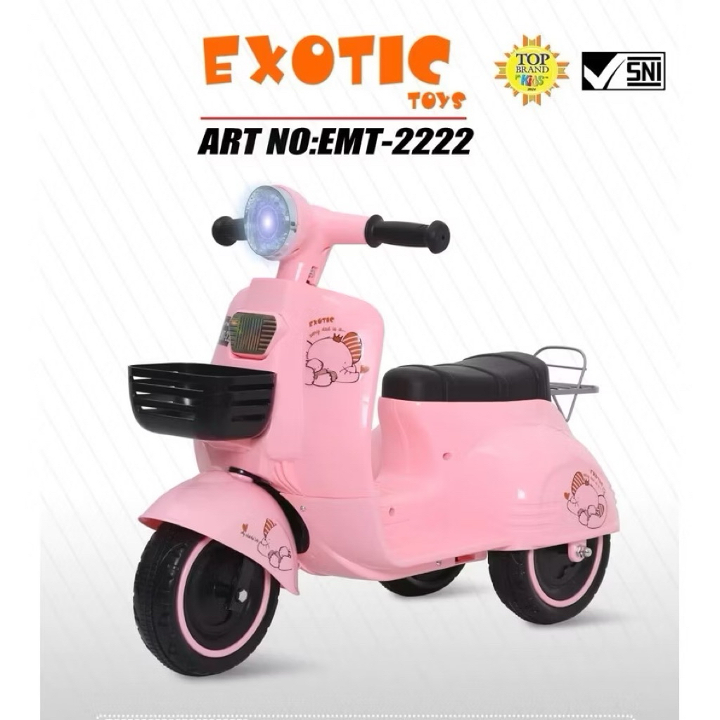 TERMURAH Motor Aki Anak Vespa Exotic EMT2222 EMT2243 EMT2102 M788 PMB sepeda ces cas an listrik EMT-