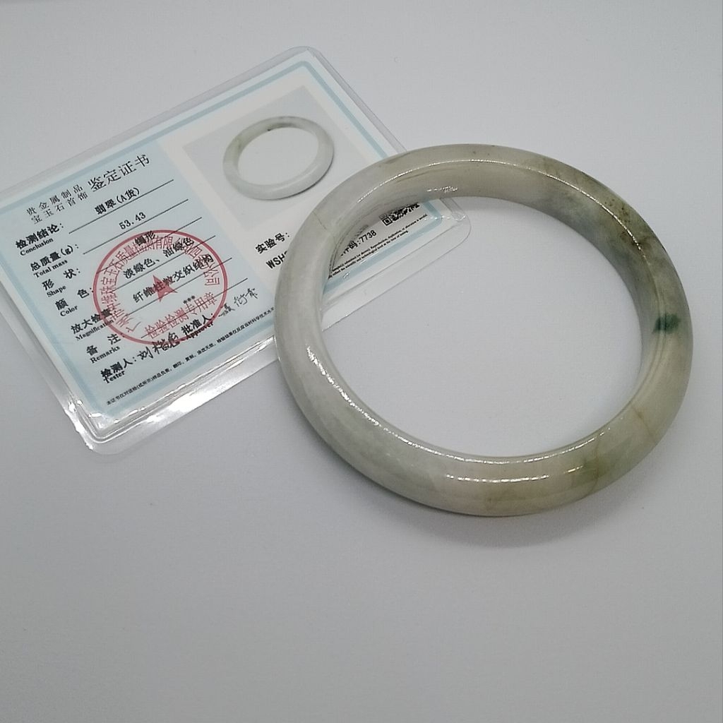 [BACA DESKRIPSI] LIMITED Gelang Giok Jadeite Burma Fei Cui Include Sertifikat C7738 - Original Jade 