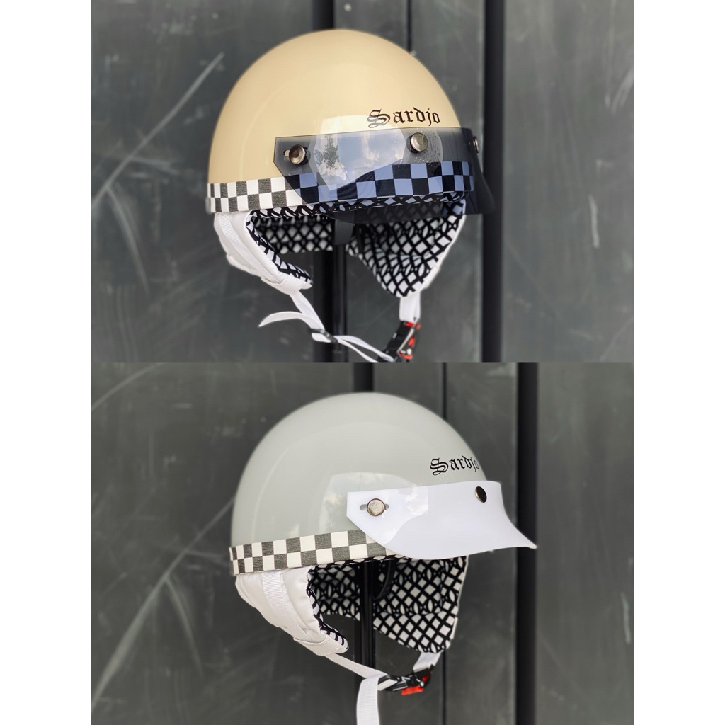 Helm Chips Retro busa Motif Lattice free Pet retro Motorcycle