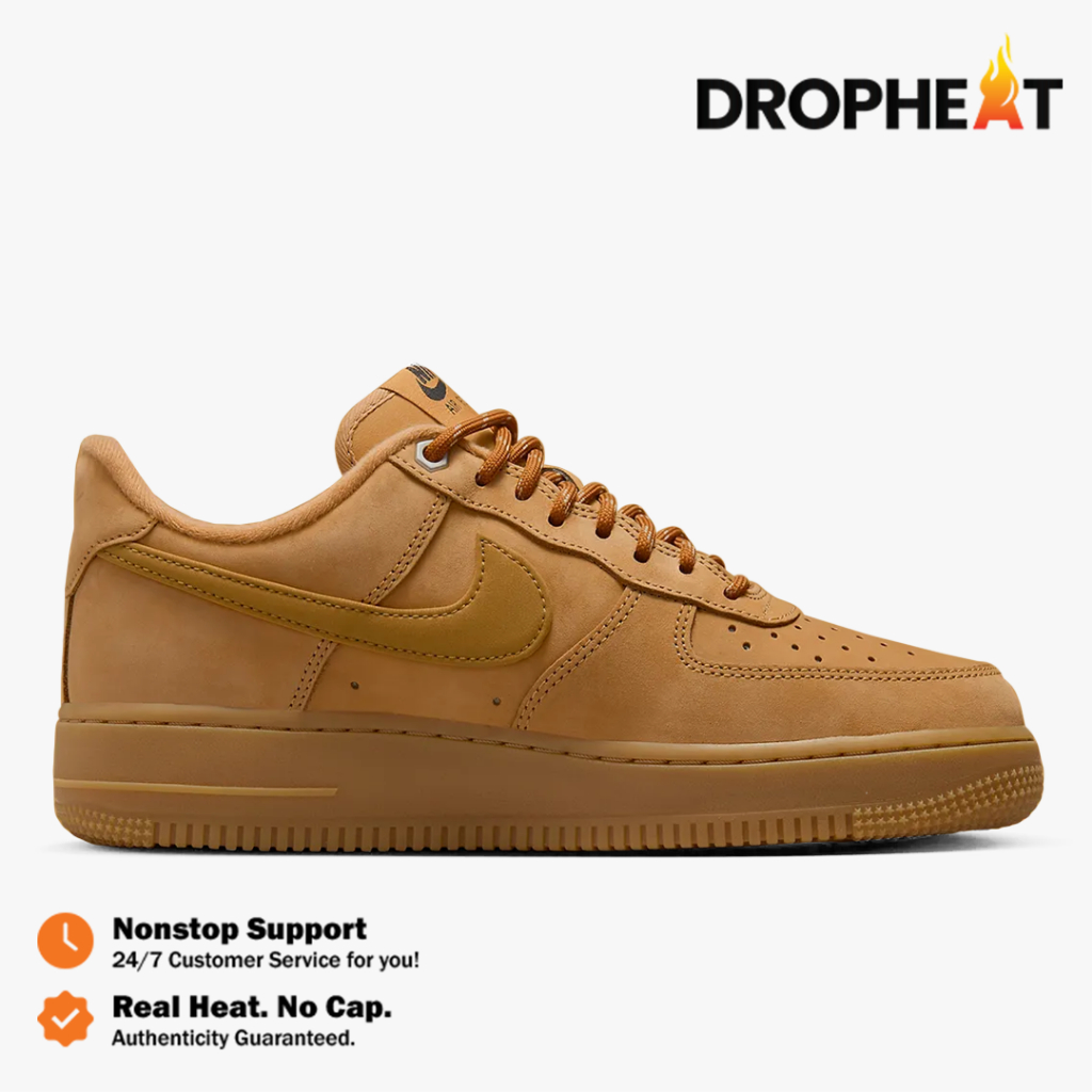 Nike Air Force 1 Low Flax Gum Light Brown Wheat Gum Authentic
