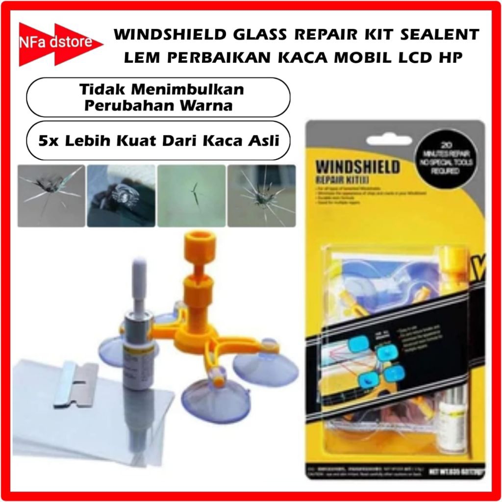 Lem Kaca Retak Mobil LCD Aquarium Penambal Kaca Import