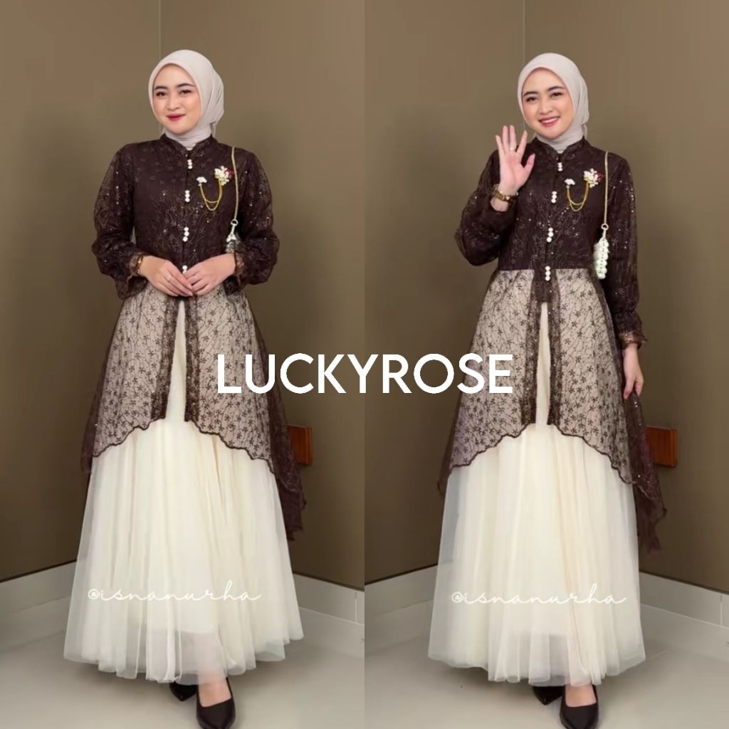 Sena Outer Tunik Brukat Cardigan Brokat Lengan Pendek atasan outher brukat Outer Brokat Kondangan