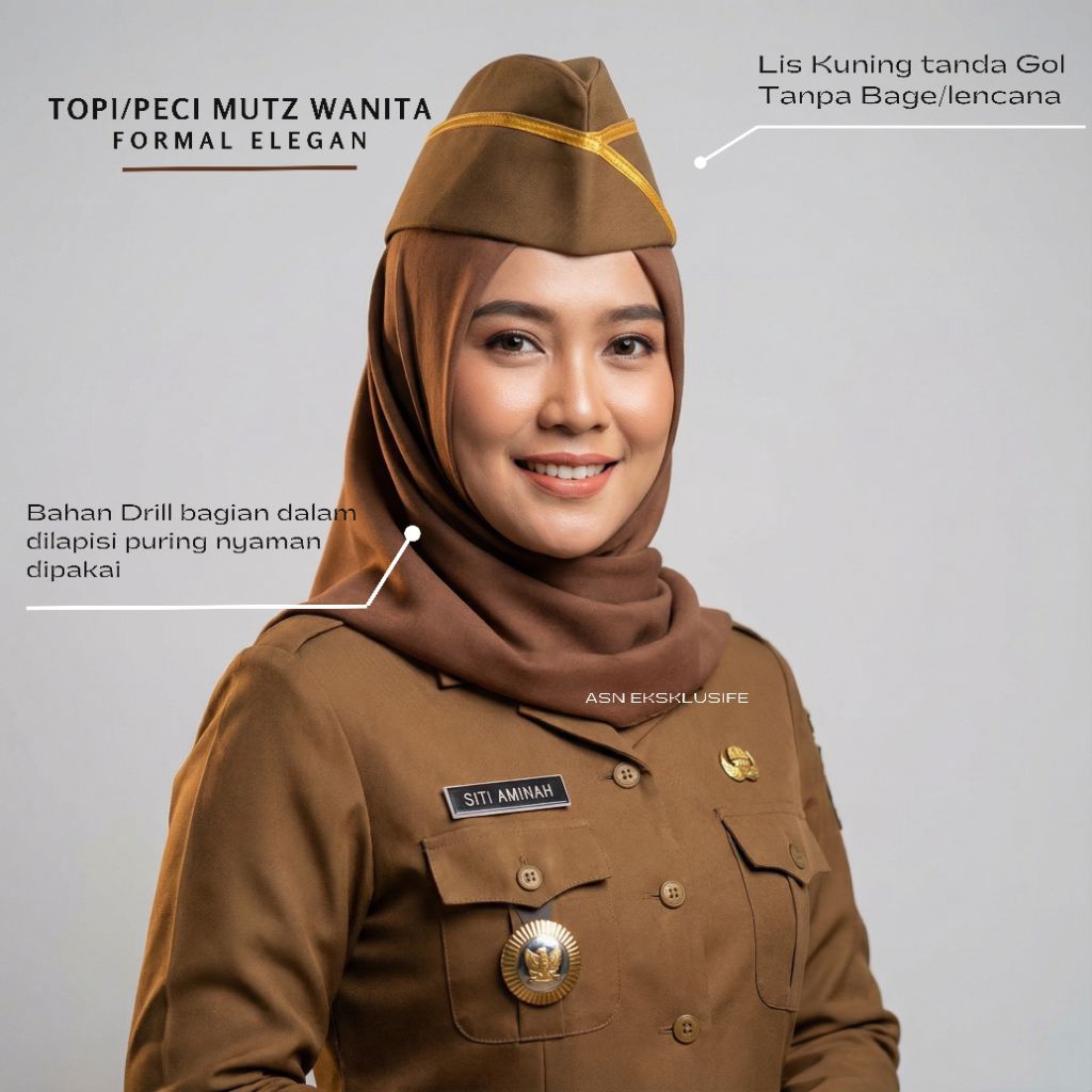 TOPI MUTZ ASN PNS WANITA PECI MUTZ ASN PNS  PRIA WANITA FORMAL ELEGAN