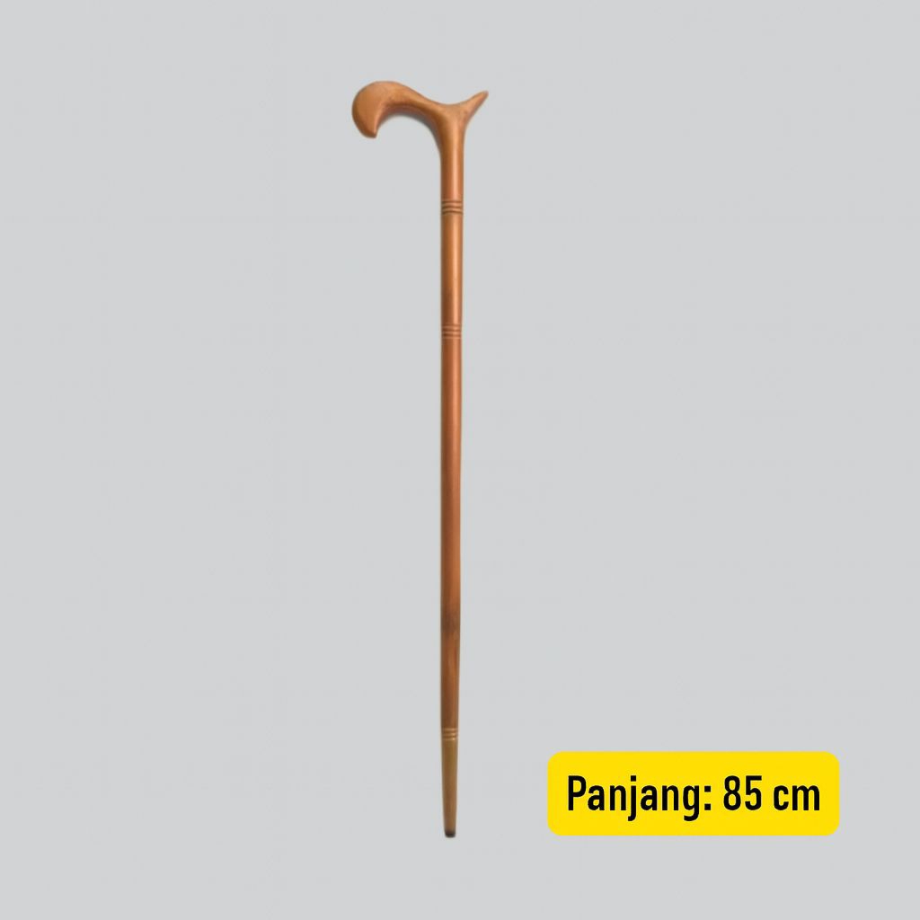 Tongkat kayu klasik - tongkat kayu jati - tongkat kayu glugu - tongkat lansia