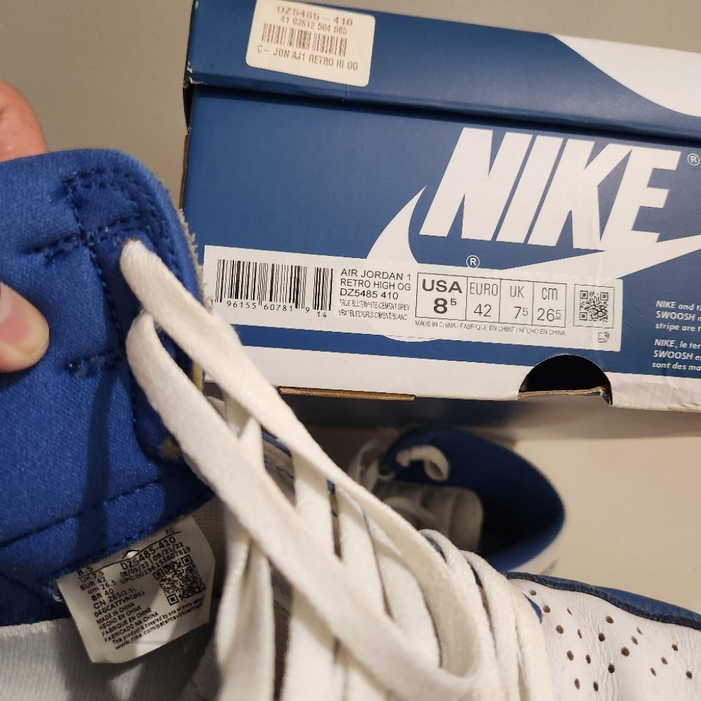 Preloved Air Jordan 1 High True Blue Original size 42