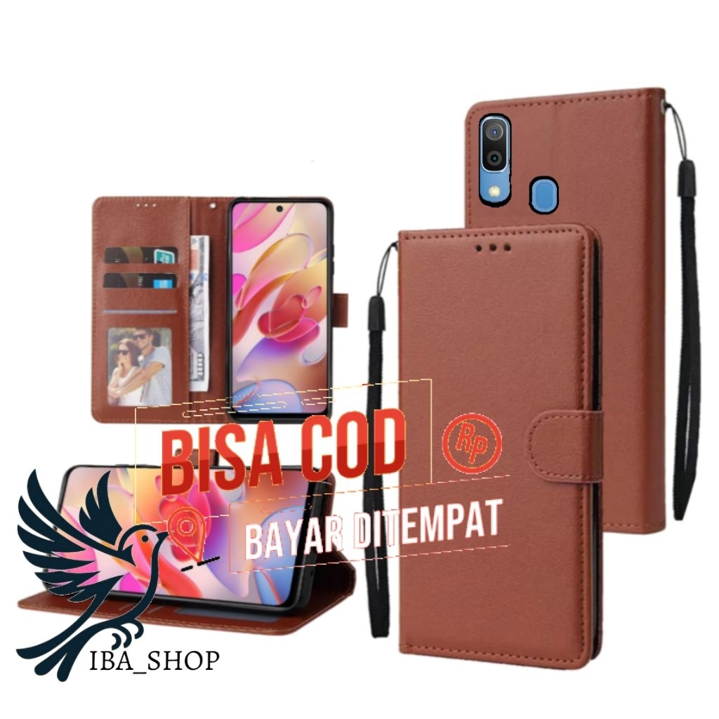 CASE HP SAMSUNG A20 - CASING DOMPET-FLIP LEATHER-SARUNG HP