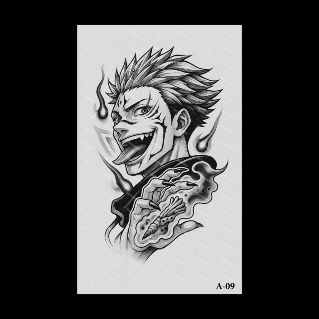 TATOMANIASTORE-Stiker tato temporer semi permanen anti air motif Animasi A-09 Naruto