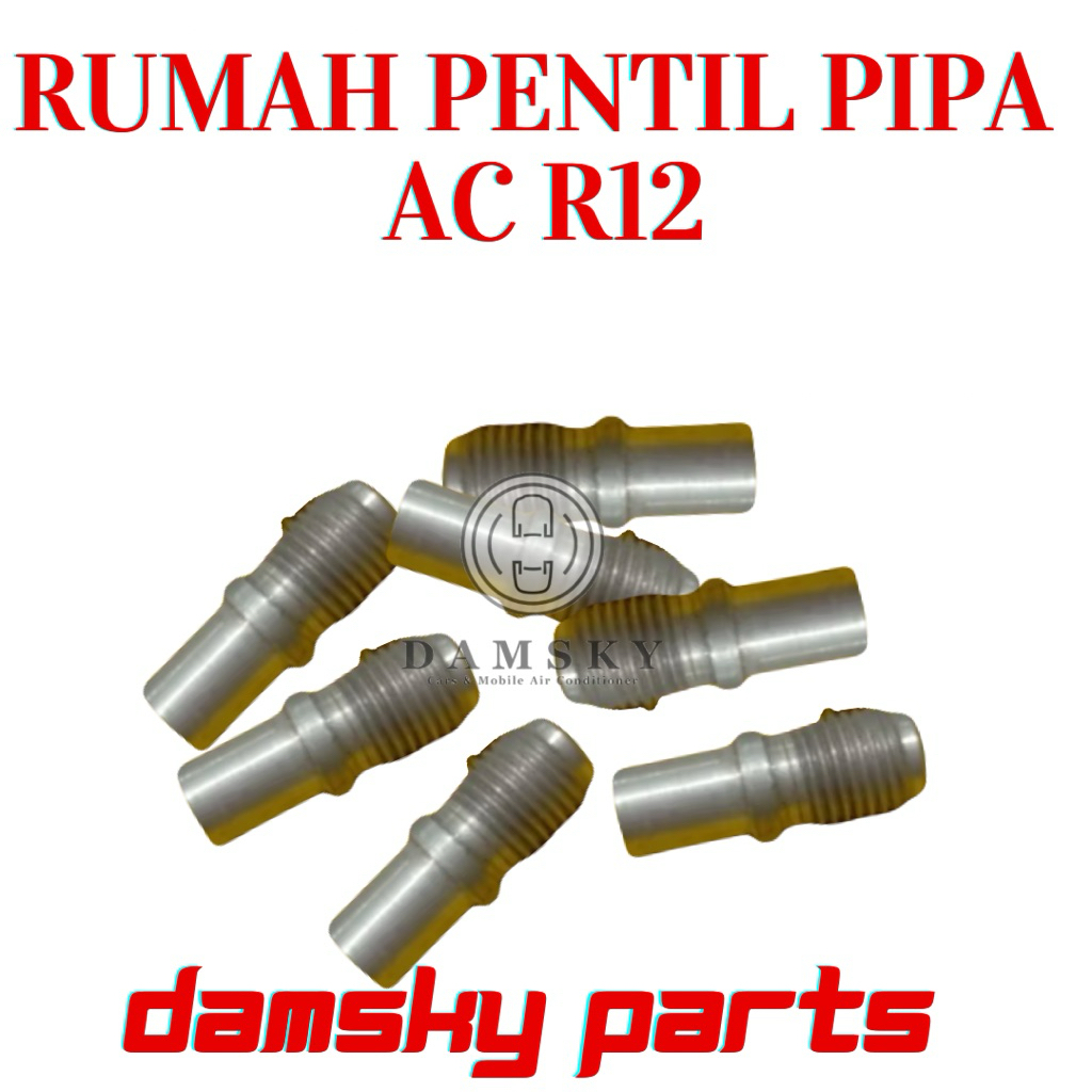 Rumah Hose Pipa Nepel Pentil R12 AC Mobil Universal bahan Alumunium