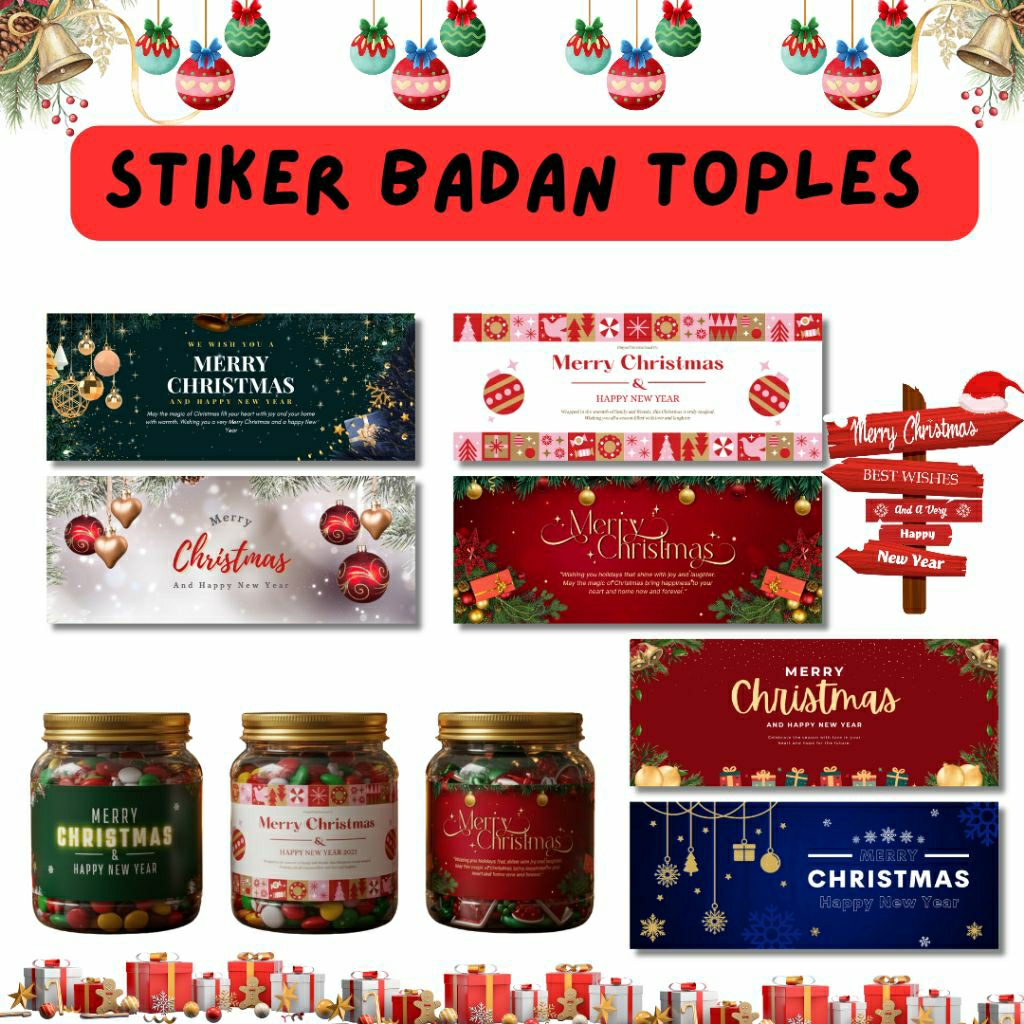 STIKER TOPLES NATAL/STIKER LABEL NATAL/STIKER MERRY CHRISTMAS/STIKER NATAL UNIK/MERRY CHRISTMAS STIC