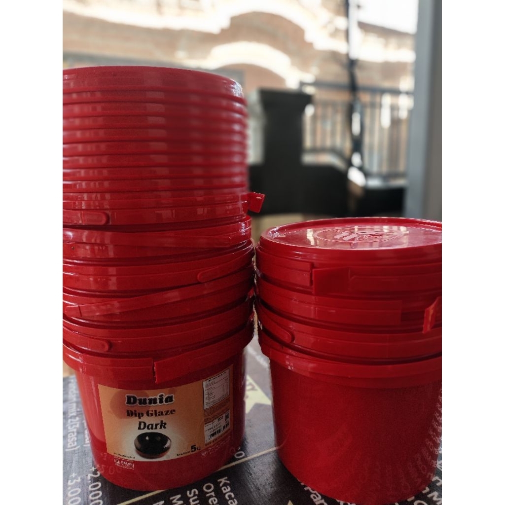 Ember Merah + Tutup Bekas Wadah Glaze 5Kg