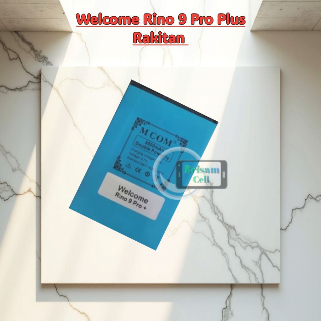 Battery  Welcome Rino 9 Pro Plus Batere Batre Baterai Double Power Mcom