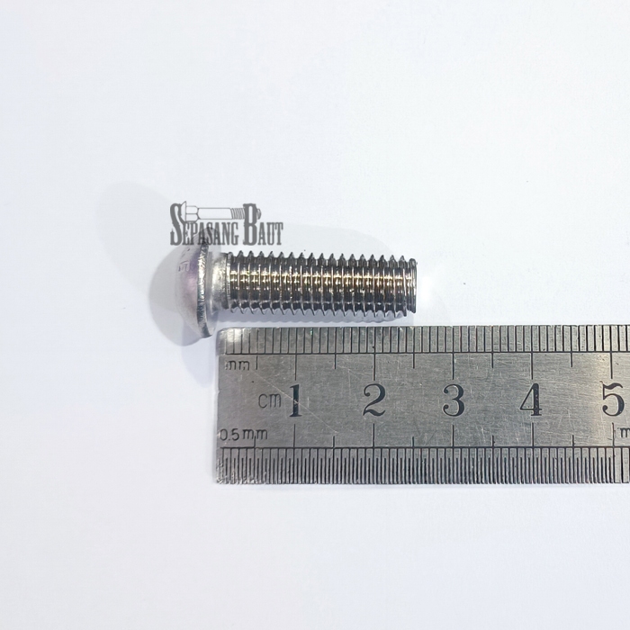 M8 x 25 Baut Button L Stainless 304 M8x25